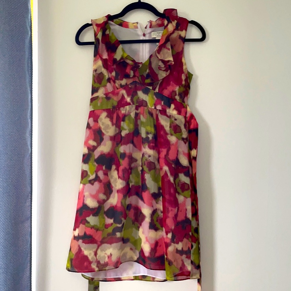 LOFT Sleeveless Ruffle Cocktail Dress